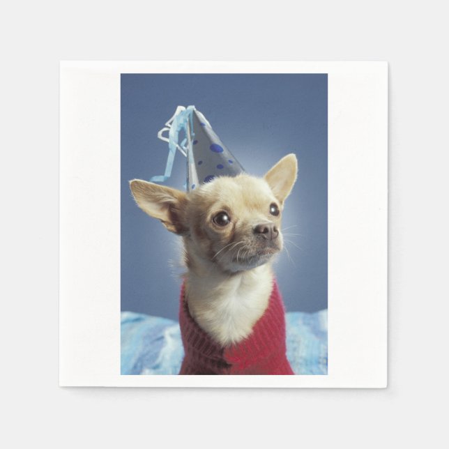 Chihuahua Party Hund Napkin Pappersservett (Framsidan)