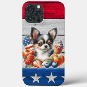 Chihuahua Patriotic Fruit USA Long Hair Chihuahua