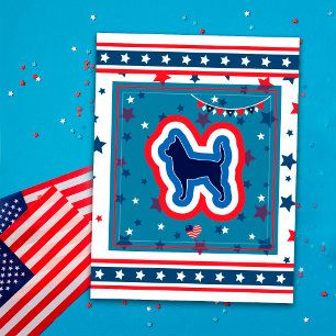 Chihuahua Patriotisk Röd Vit Och Blå 4:e Juli Helg Vykort