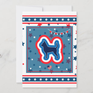 Chihuahua Patriotisk Röd Vit Och Blå 4:e Juli Julkort
