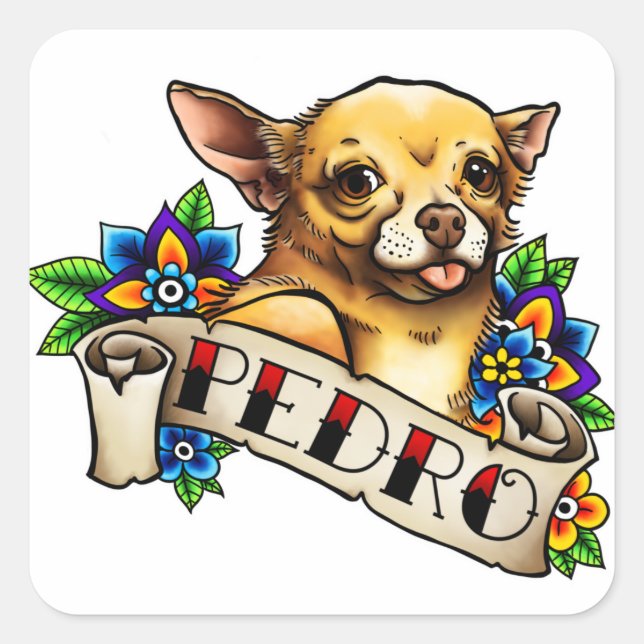 Chihuahua Pedro Sticker Fyrkantigt Klistermärke (Framsida)