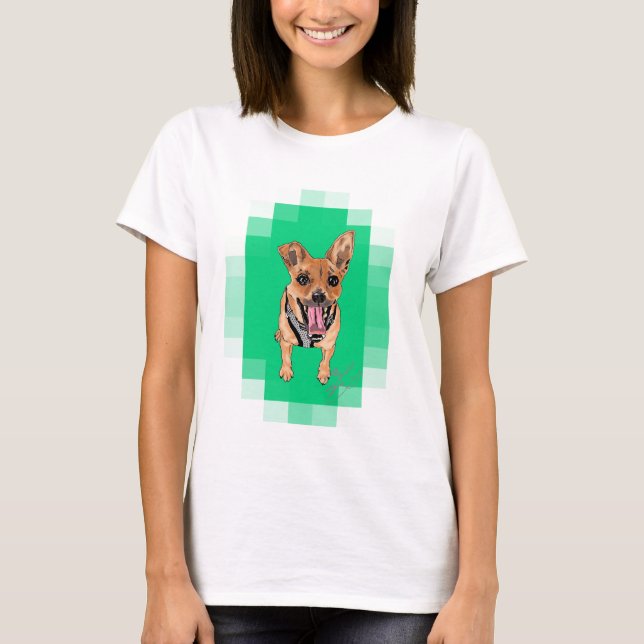 Chihuahua.. Pet Porträtt T Shirt (Framsida)