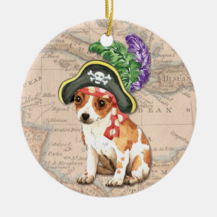 Chihuahua Pirat Julgransprydnad Keramik