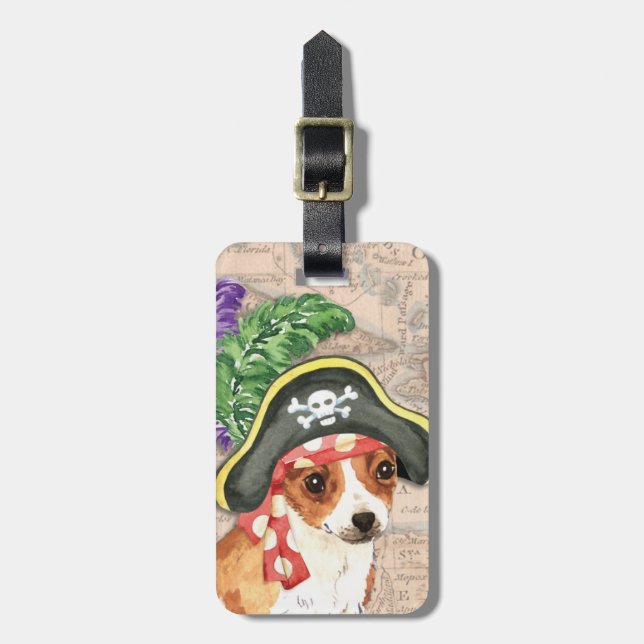 Chihuahua Pirat Luggage Tag Bagagebricka (Vertikal Framsida)