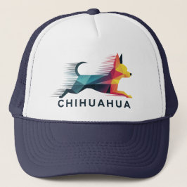 Chihuahua poligonal en amarillo y azul keps