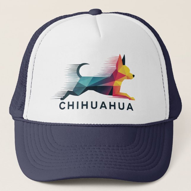 Chihuahua poligonal en amarillo y azul keps (Framsida)