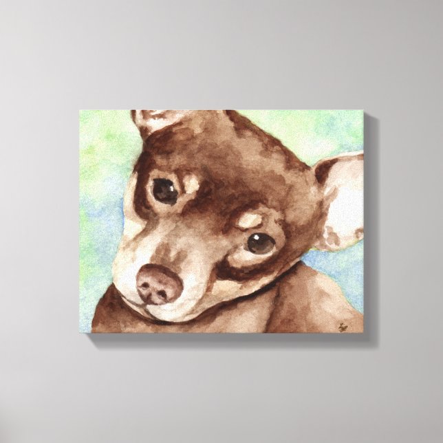Chihuahua-porträtt Canvastryck (Framsida)