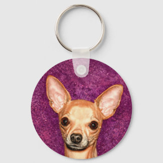 Chihuahua Porträtt Nyckelring