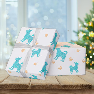 Chihuahua presentpapper Minimal pastell blå gåva
