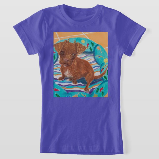 Chihuahua Pudel Mix Puppy T Shirt (Laydown)