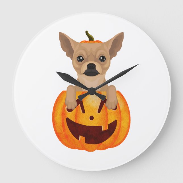 Chihuahua Pumpkin    Stor Klocka (Framsida)