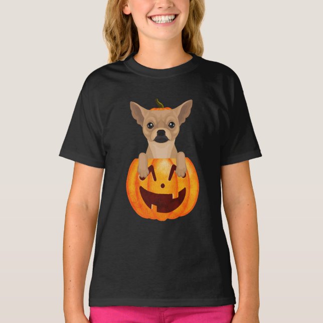 Chihuahua Pumpkin T-Shirt (Framsida)