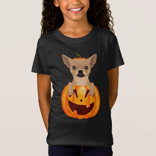 Chihuahua Pumpkin T-Shirt (Framsida)