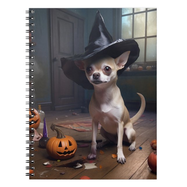 Chihuahua Pumpkins Halloween Scary Anteckningsbok (Framsidan)