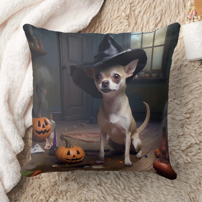 Chihuahua Pumpkins Halloween Scary Kudde (Filt)