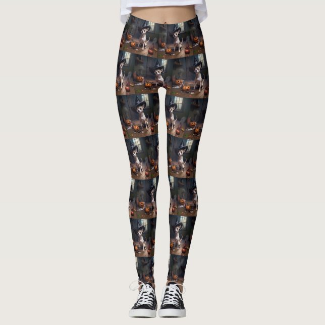 Chihuahua Pumpkins Halloween Scary Leggings (Framsida)