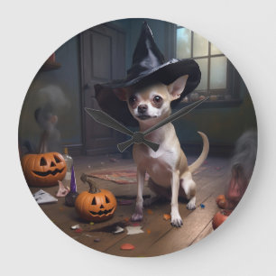 Chihuahua-pumpor Halloween läskigt Stor Klocka