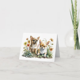 Chihuahua Puppies Blank Greeting Card Kort