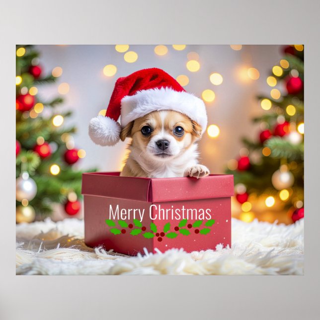 Chihuahua Puppy Dog's Christmas Poster (Framsidan)