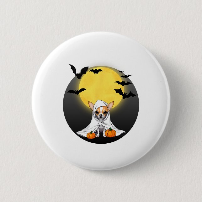 Chihuahua Puppy Ghost Halloween Costume - Small Do Knapp (Framsida)