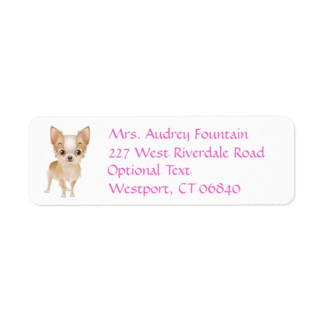 Chihuahua Puppy Hund Returadress Namn Etikett Returadress Etikett (Framsidan)