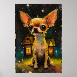 Chihuahua Puppy i ett Mysigt hem Poster