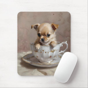 Chihuahua Puppy in A Tekopp Oil Paint, Musmatta