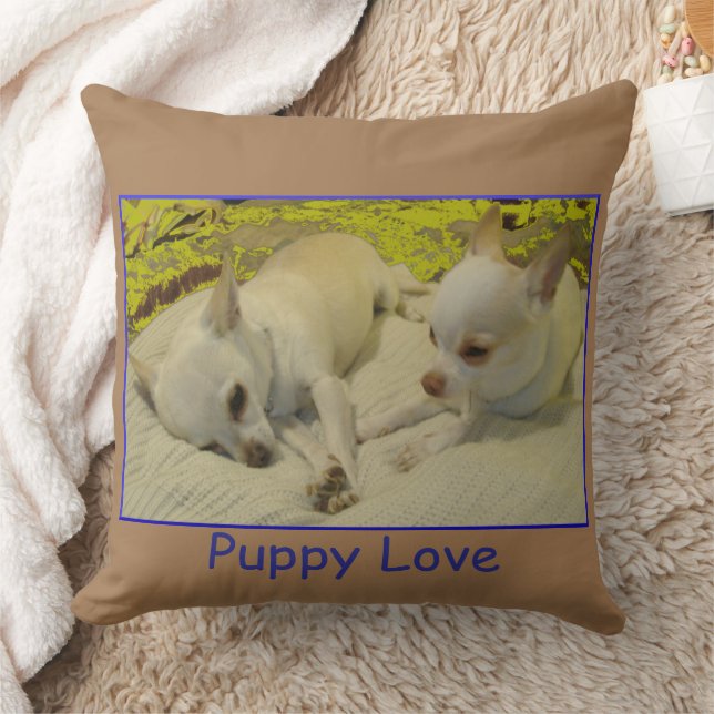 Chihuahua Puppy Kärlek Dekorativ kudde (Filt)