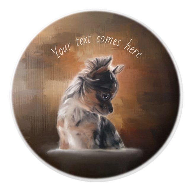 Chihuahua puppy keramisk knopp (Framsidan)