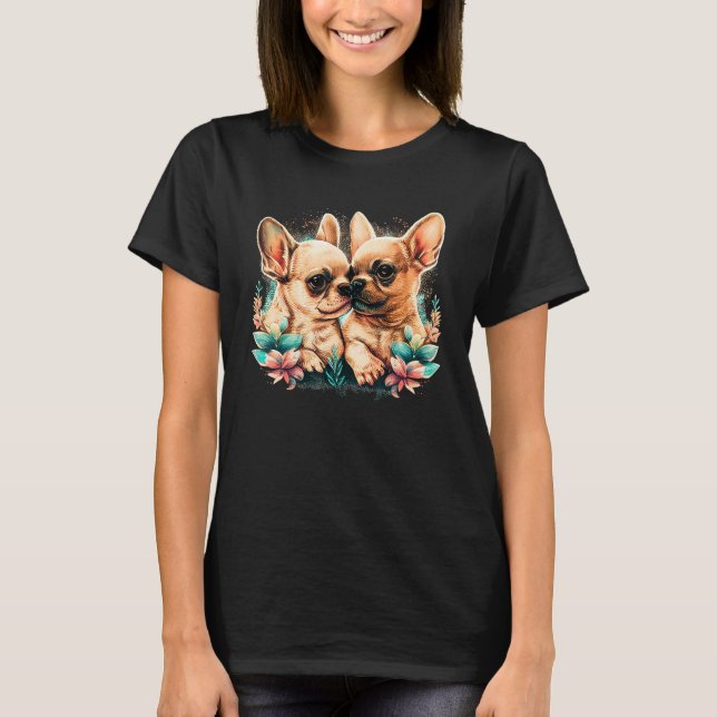 Chihuahua Puppys  Cute Dogs Little Love Heart 6 T Shirt (Framsida)