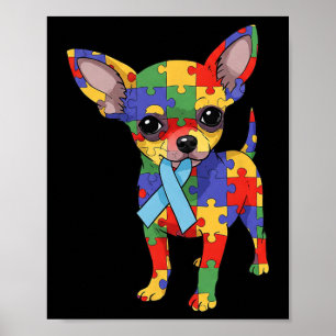Chihuahua Puzzle Autism Awareness Autistic Womens Poster