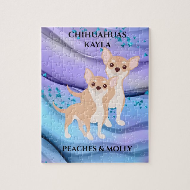 CHIHUAHUA PUZZLE & CUSTOM NAME OF PET & CHILD. PUSSEL (Vertikal)