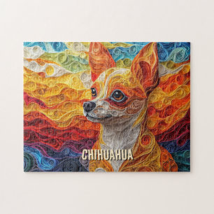 Chihuahua Quilling Art Hund Porträtt Pussel