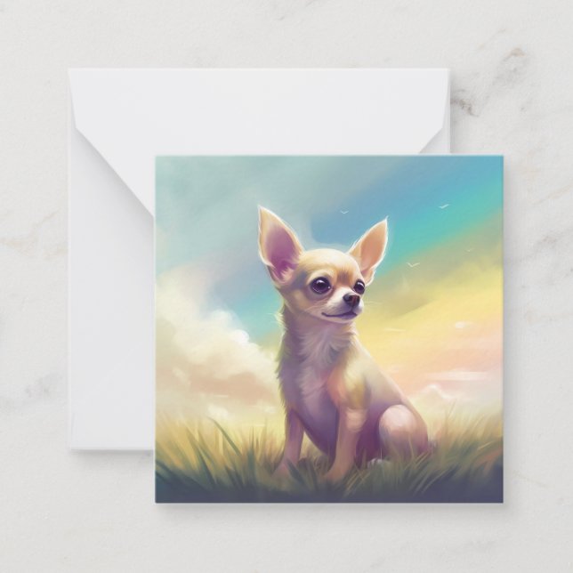 Chihuahua Rainbow Bridge Pet Hund Memorial Sympath Anteckningskort (Framsida)