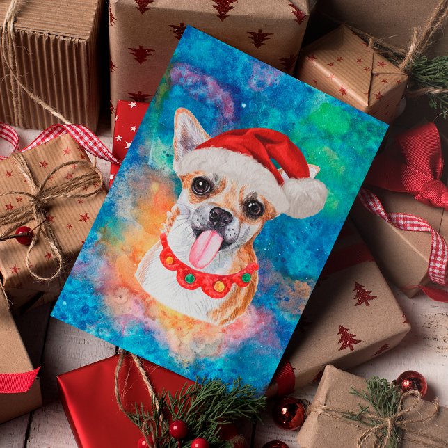 Chihuahua Rashund Hund Jul Helg Vykort (Skapare uppladdad)