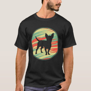 Chihuahua Retro Vintage Silhuett Sött Hund Present T Shirt