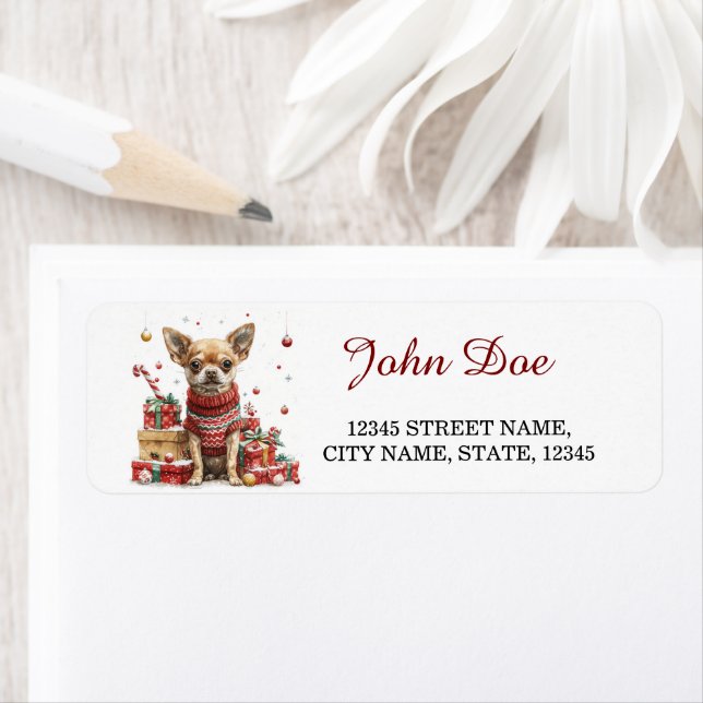 Chihuahua-Returadressen Returadress Etikett (Insitu)