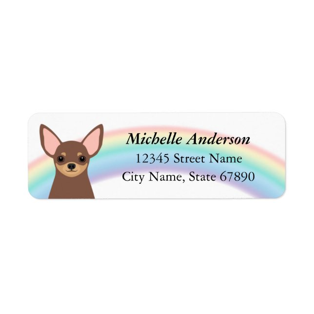 Chihuahua Returetiketter Returadress Etikett (Framsidan)