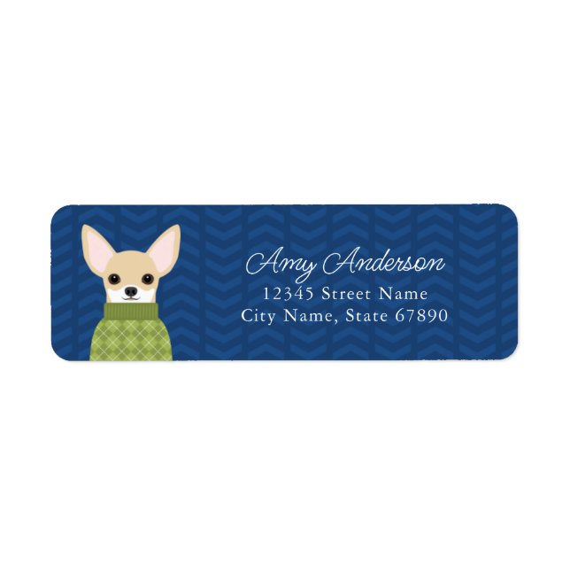 Chihuahua Returetiketter Returadress Etikett (Framsidan)