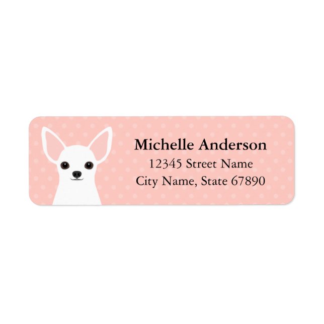 Chihuahua Returetiketter Returadress Etikett (Framsidan)