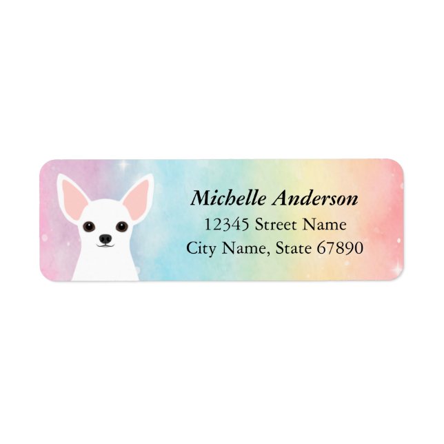 Chihuahua Returetiketter Returadress Etikett (Framsidan)
