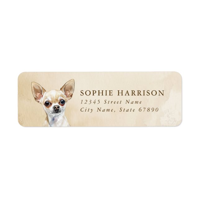 Chihuahua Returetiketter Returadress Etikett (Framsidan)