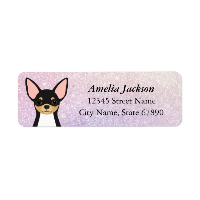 Chihuahua Returetiketter Returadress Etikett (Framsidan)