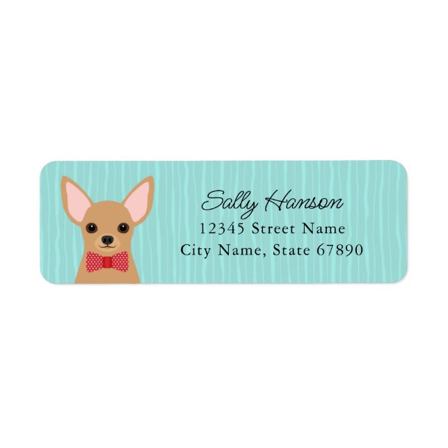 Chihuahua Returetiketter Returadress Etikett (Framsidan)