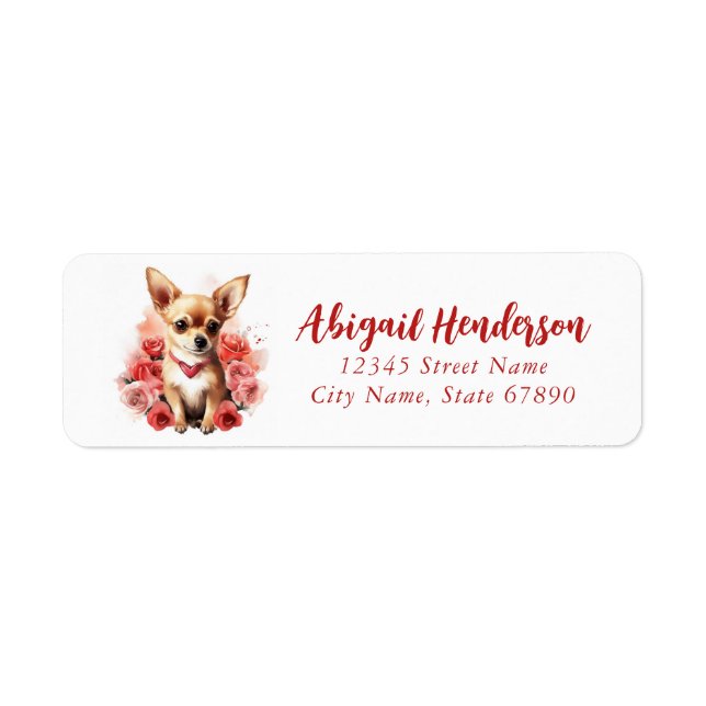 Chihuahua-Returetiketter Returadress Etikett (Framsidan)