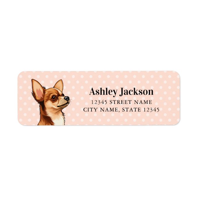 Chihuahua Returetiketter Returadress Etikett (Framsidan)