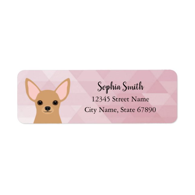 Chihuahua Returetiketter Returadress Etikett (Framsidan)