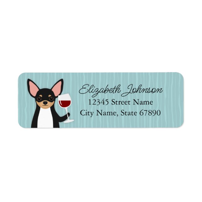 Chihuahua Returetiketter Returadress Etikett (Framsidan)
