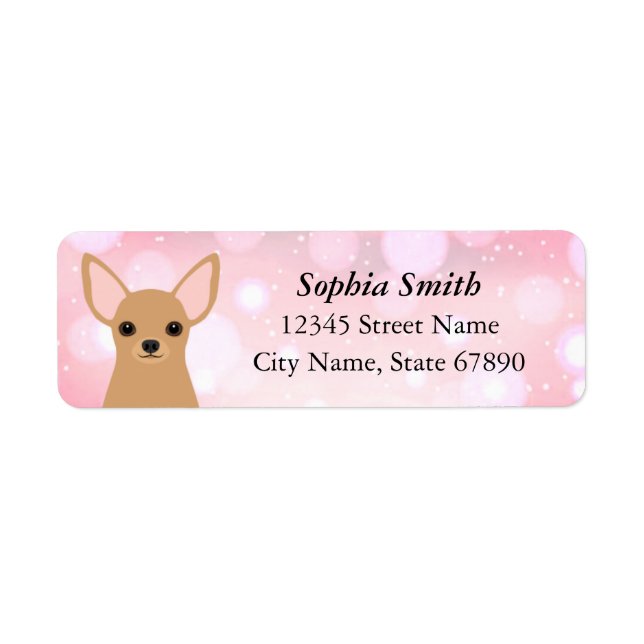 Chihuahua Returetiketter Returadress Etikett (Framsidan)