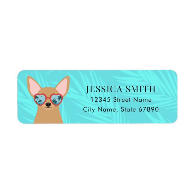 Chihuahua Returetiketter Returadress Etikett (Framsidan)